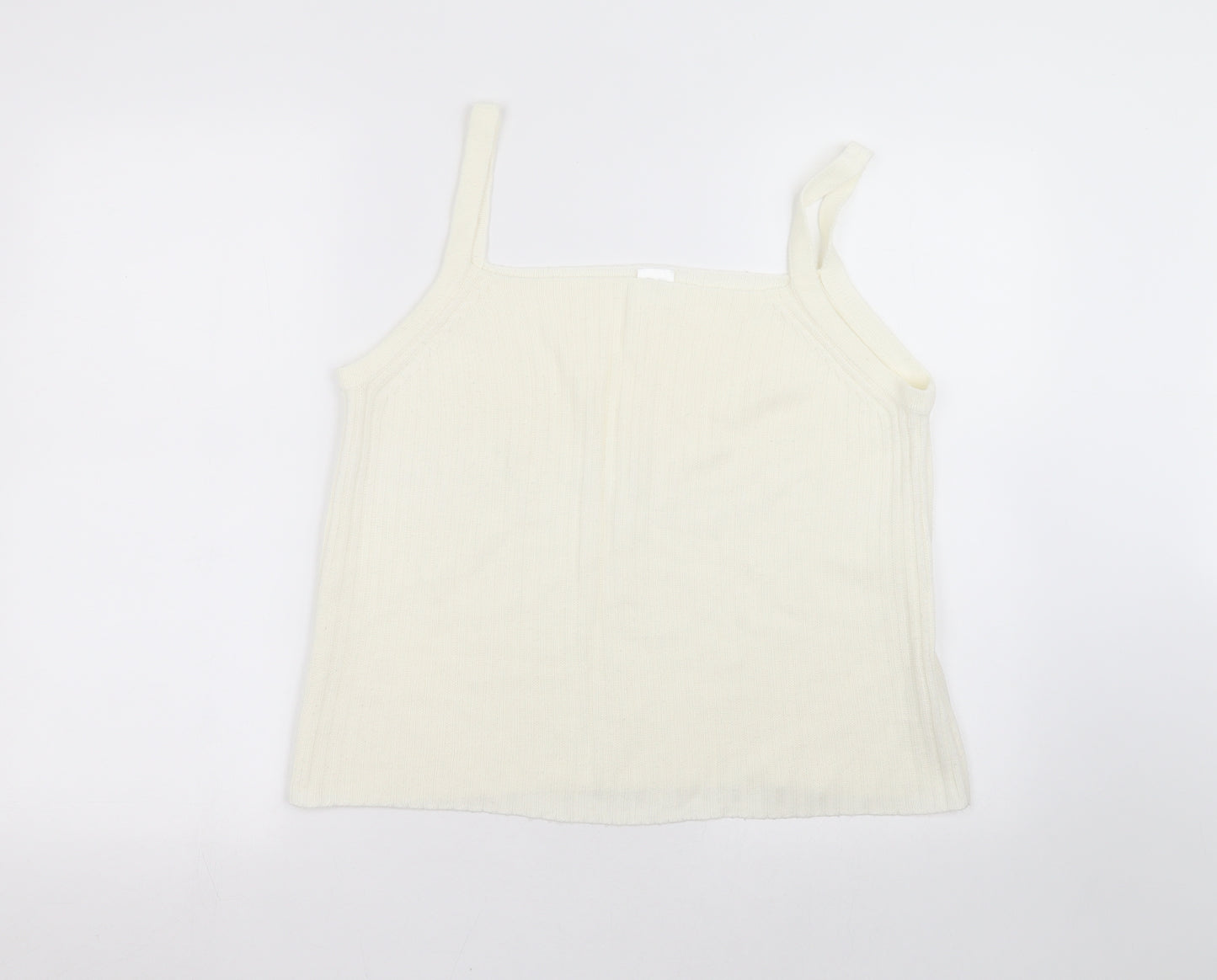 Preworn Womens White   Basic T-Shirt Size 14