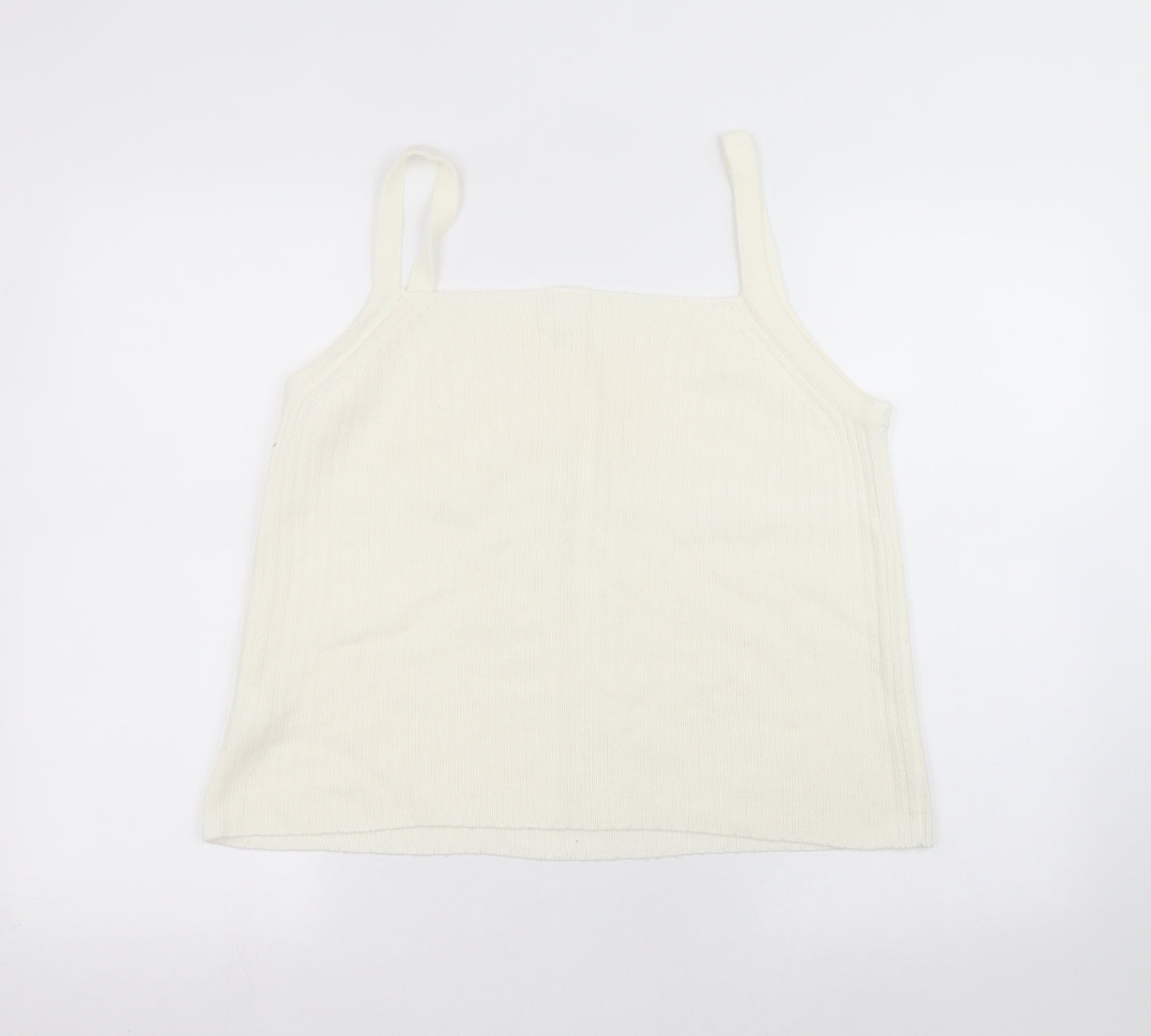 Preworn Womens White   Basic T-Shirt Size 14