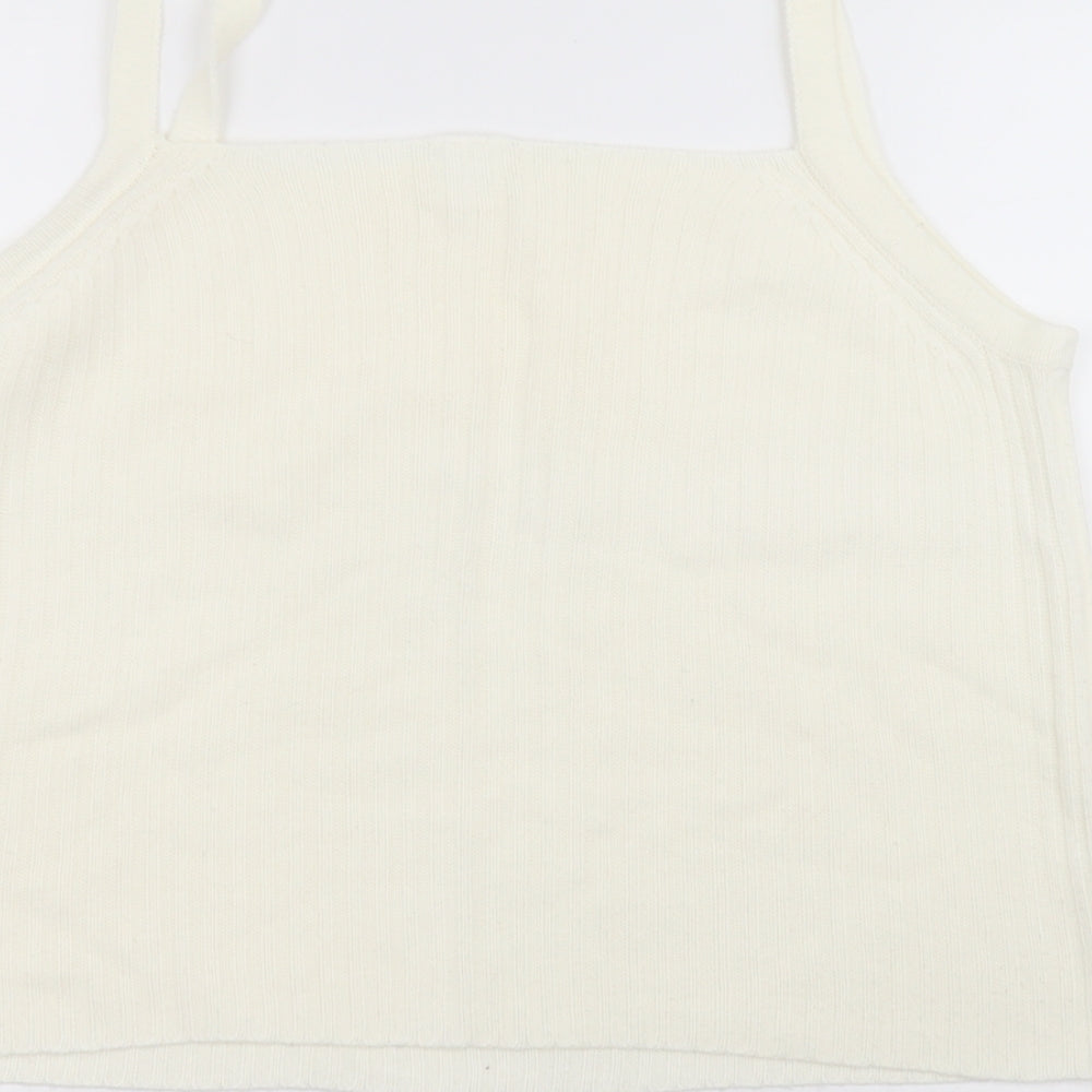 Preworn Womens White   Basic T-Shirt Size 14