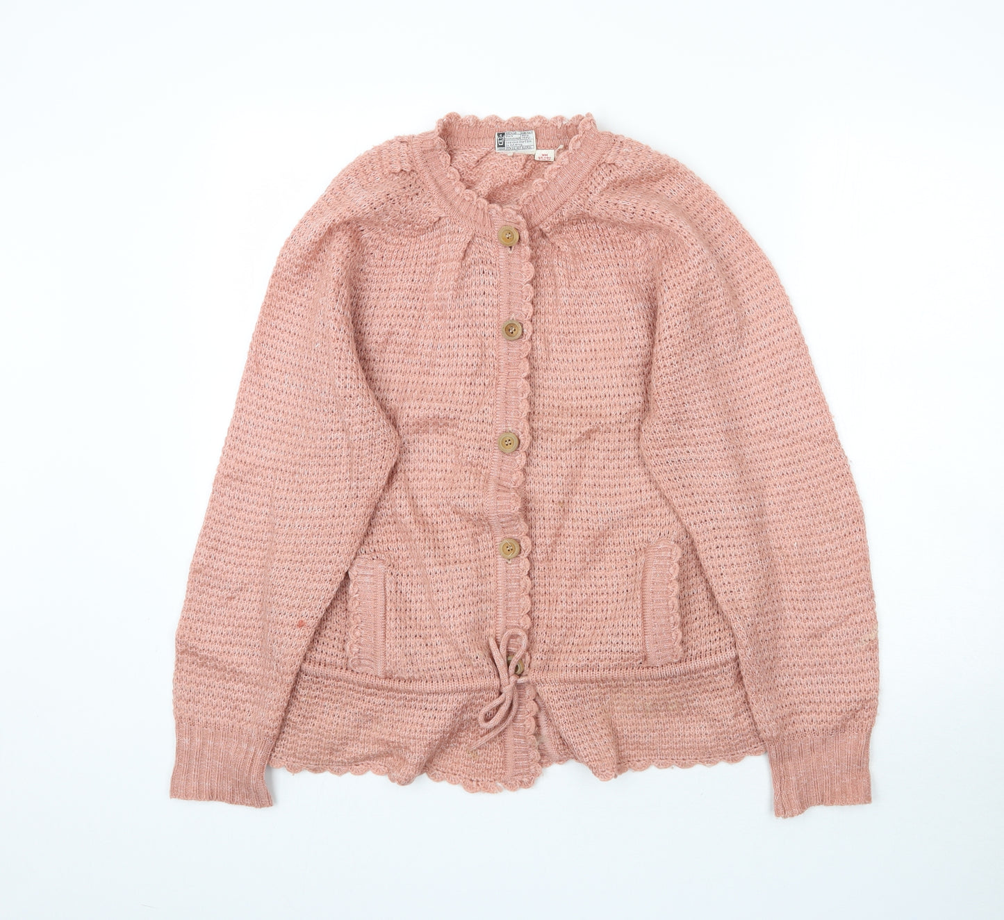 Preworn Womens Pink  Knit Cardigan Jumper Size 14