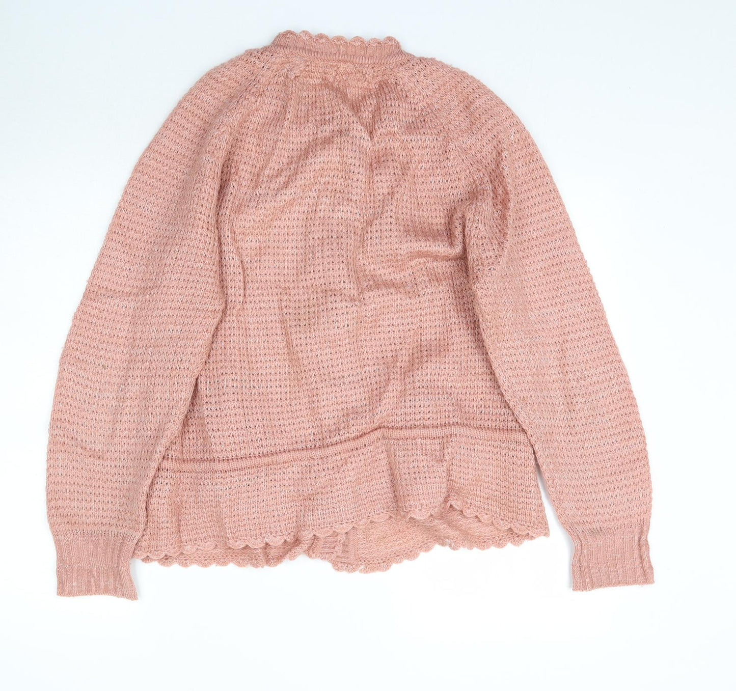 Preworn Womens Pink  Knit Cardigan Jumper Size 14