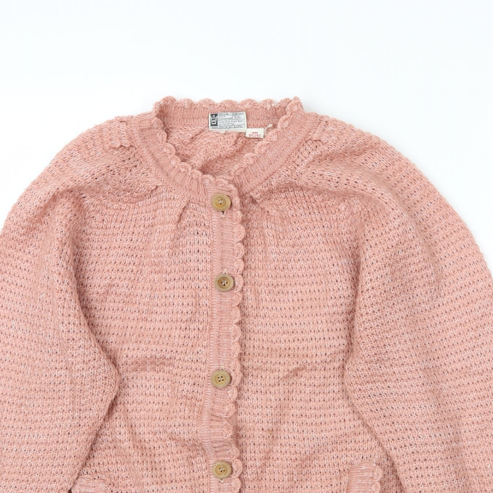 Preworn Womens Pink  Knit Cardigan Jumper Size 14