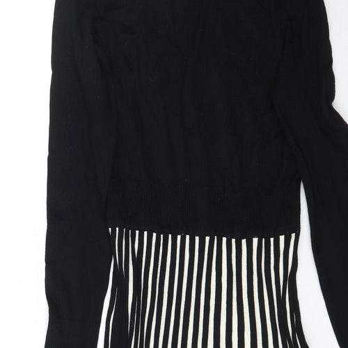 Fever London Womens Black Striped  Fit & Flare  Size 10