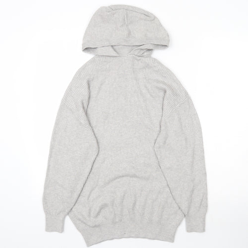 Preworn Womens Grey  Knit Pullover Hoodie Size L
