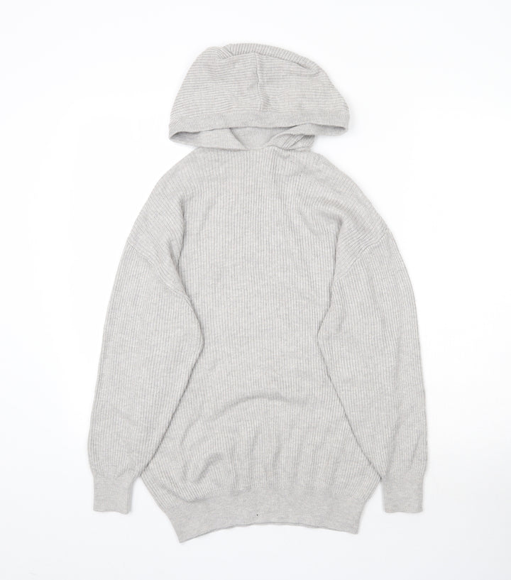 Preworn Womens Grey  Knit Pullover Hoodie Size L