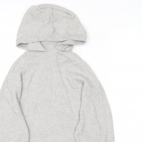 Preworn Womens Grey  Knit Pullover Hoodie Size L