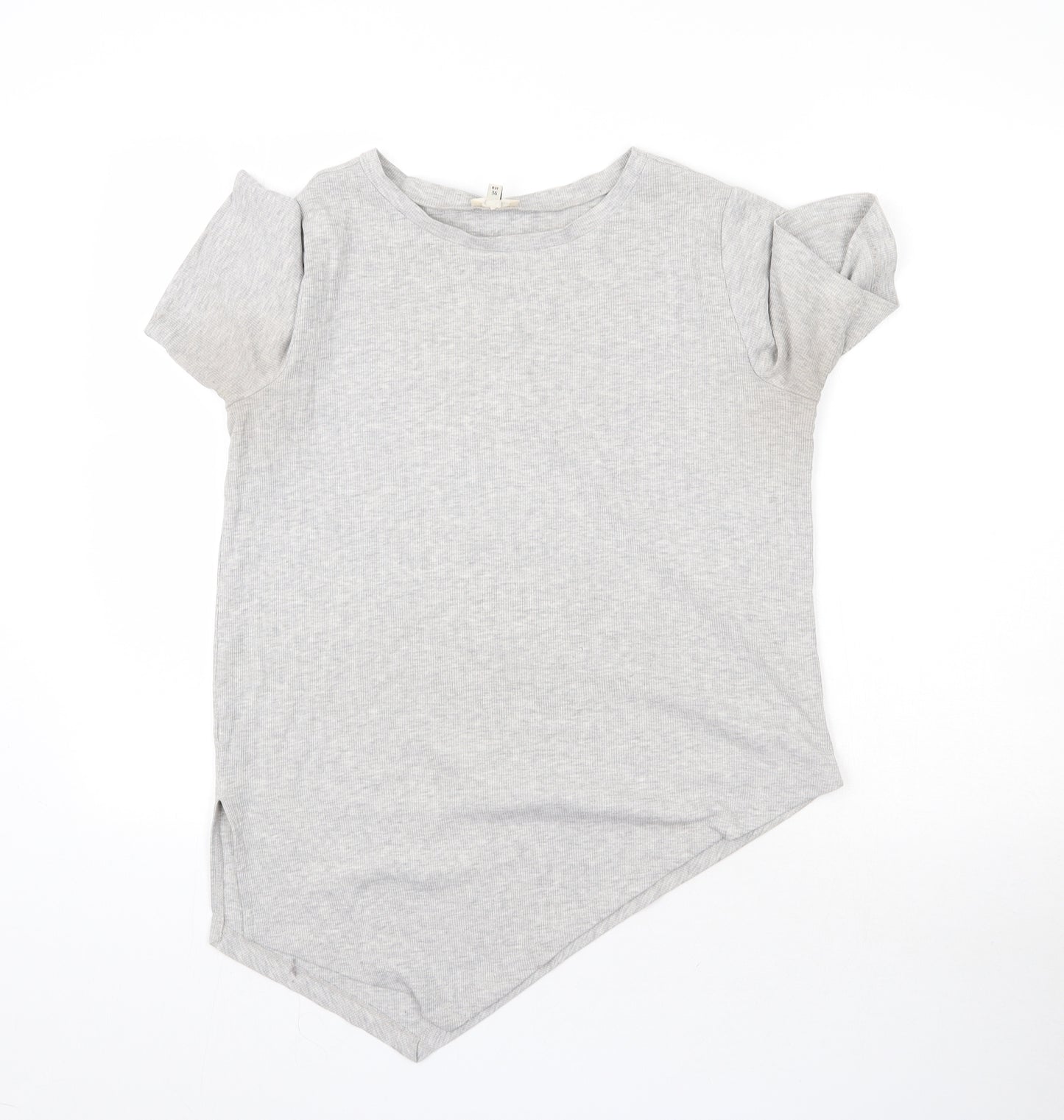 River Island Womens Grey   Basic T-Shirt Size 10  - Asymmetric
