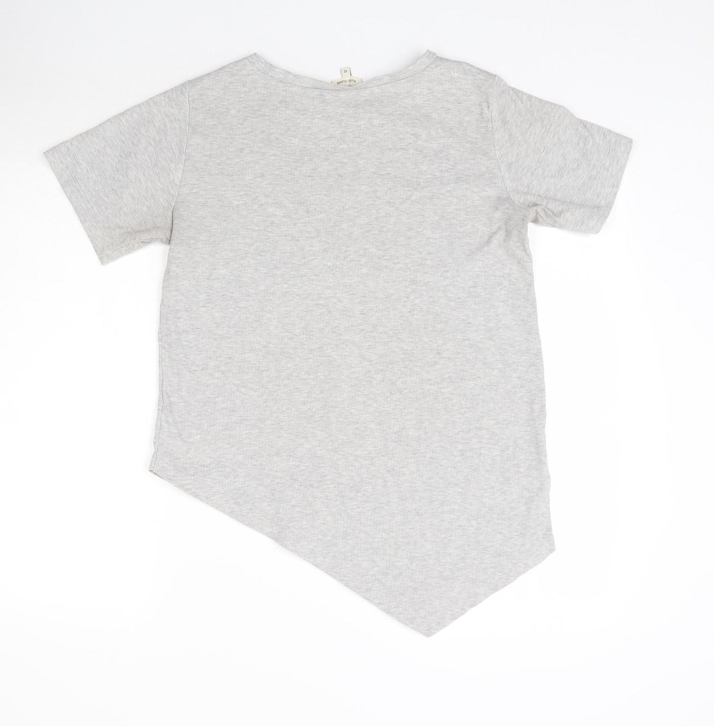 River Island Womens Grey   Basic T-Shirt Size 10  - Asymmetric