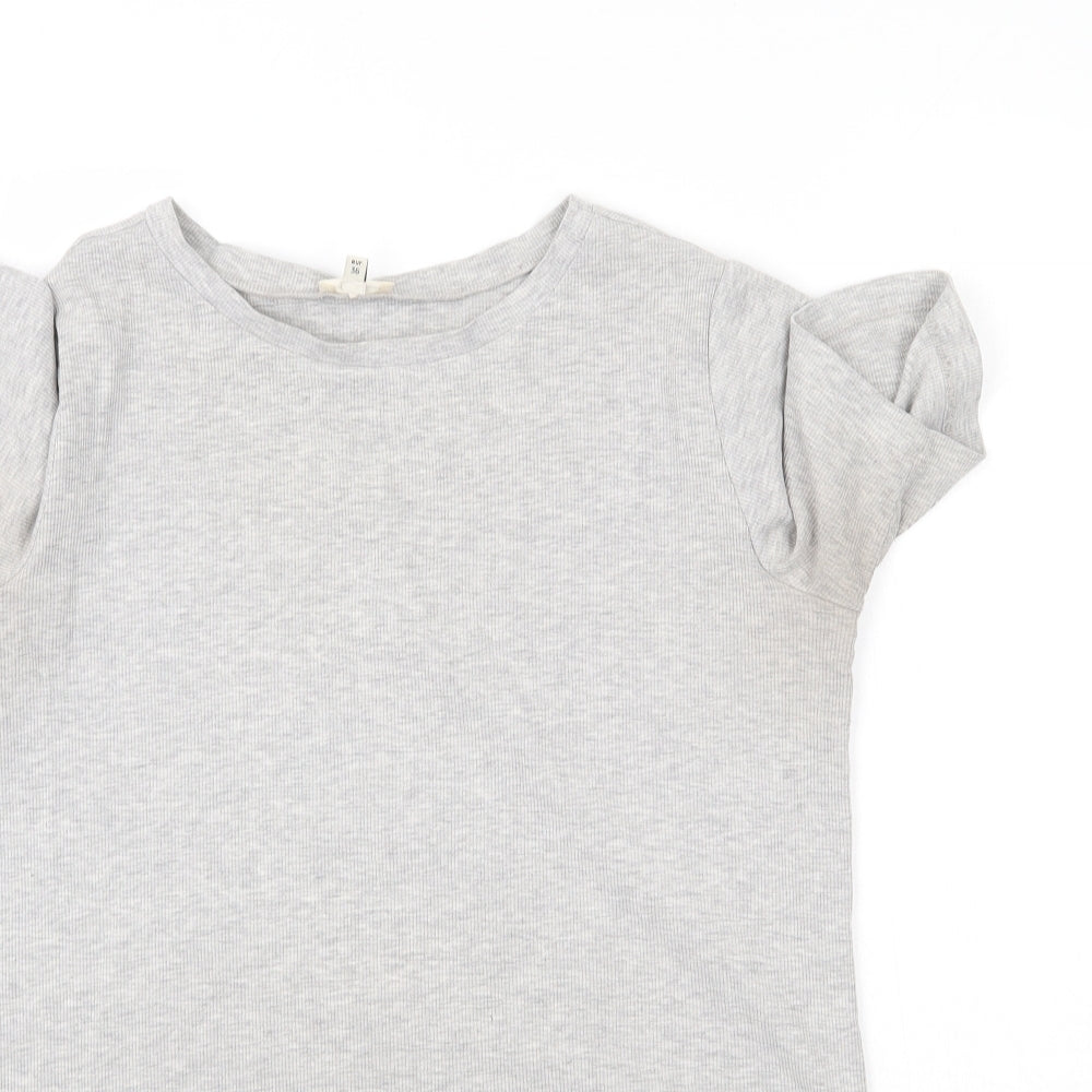 River Island Womens Grey   Basic T-Shirt Size 10  - Asymmetric
