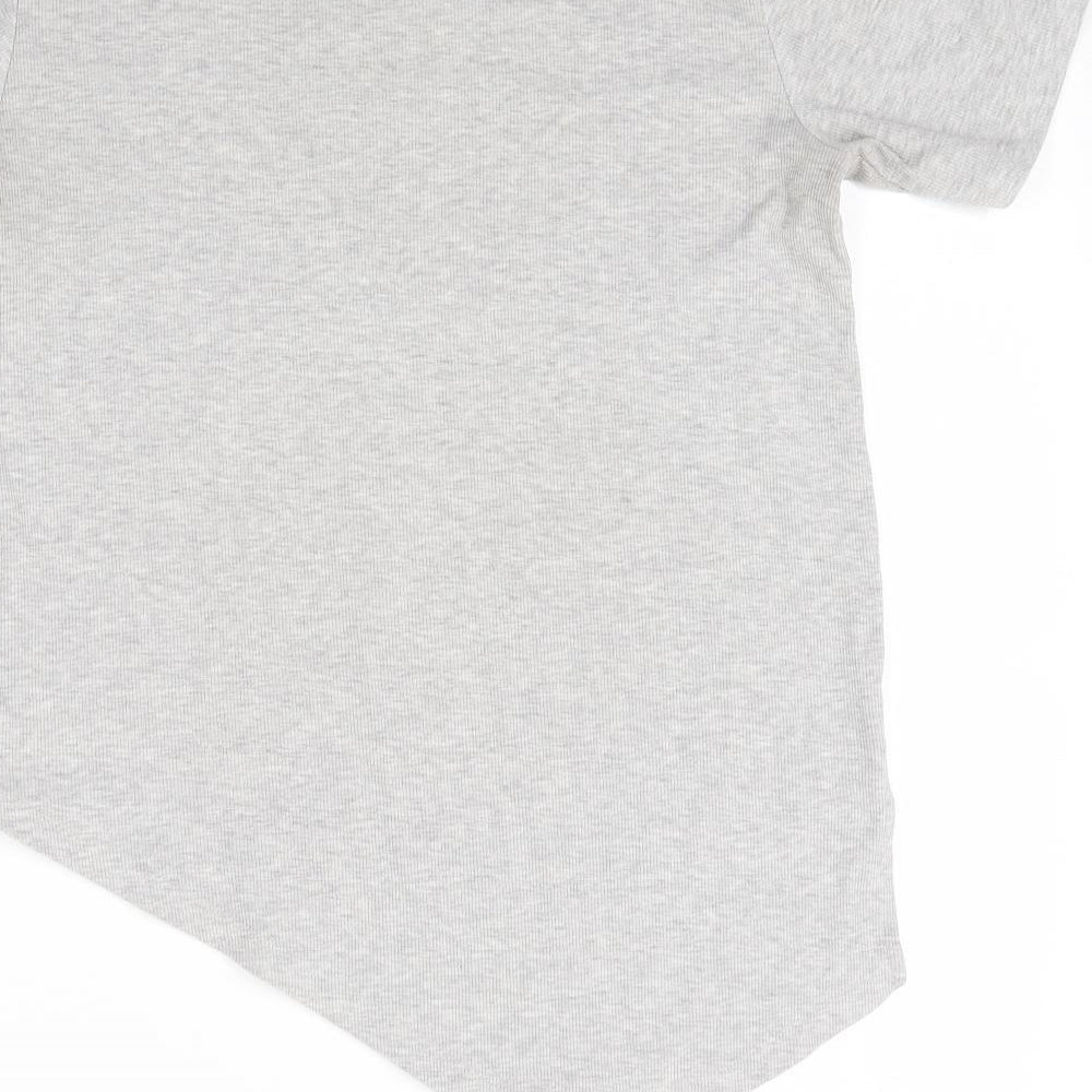 River Island Womens Grey   Basic T-Shirt Size 10  - Asymmetric