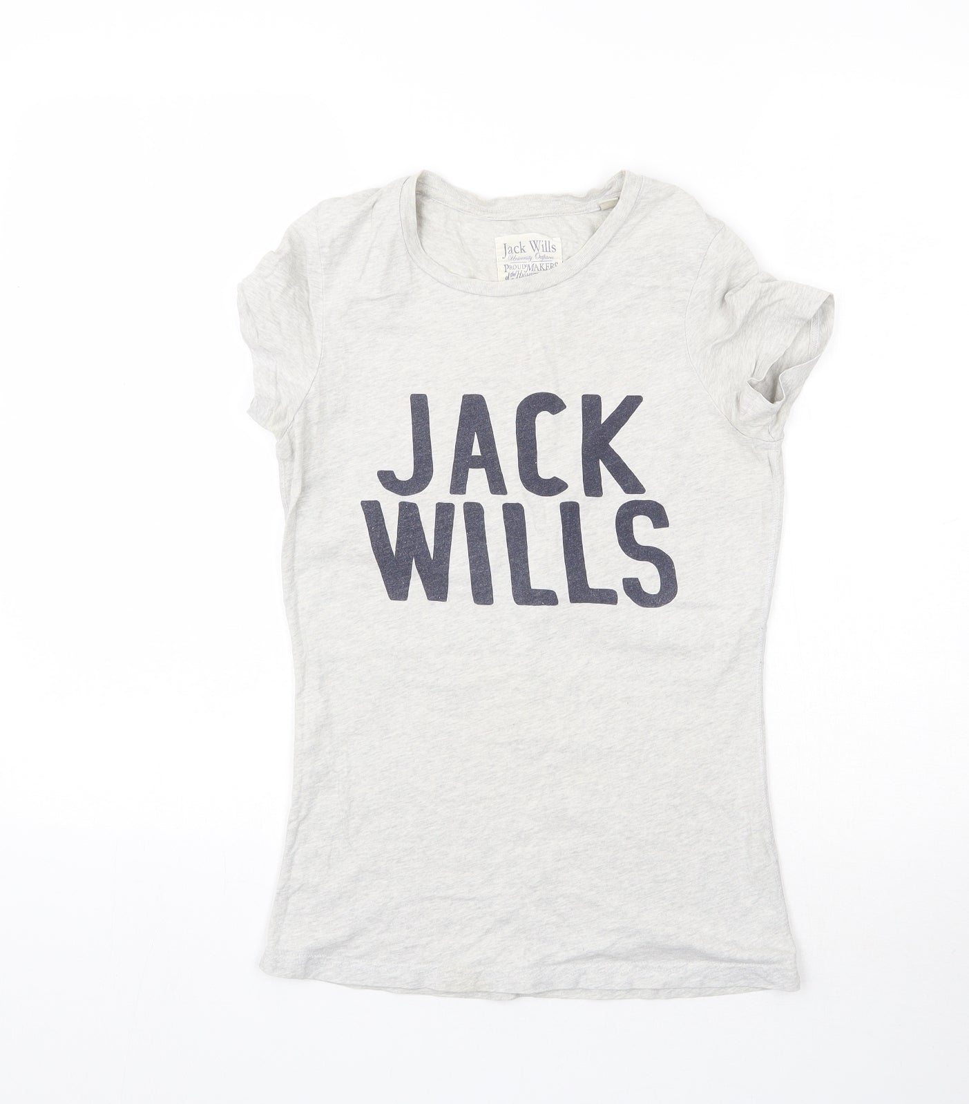 Jack Wills Womens Grey   Basic T-Shirt Size 8