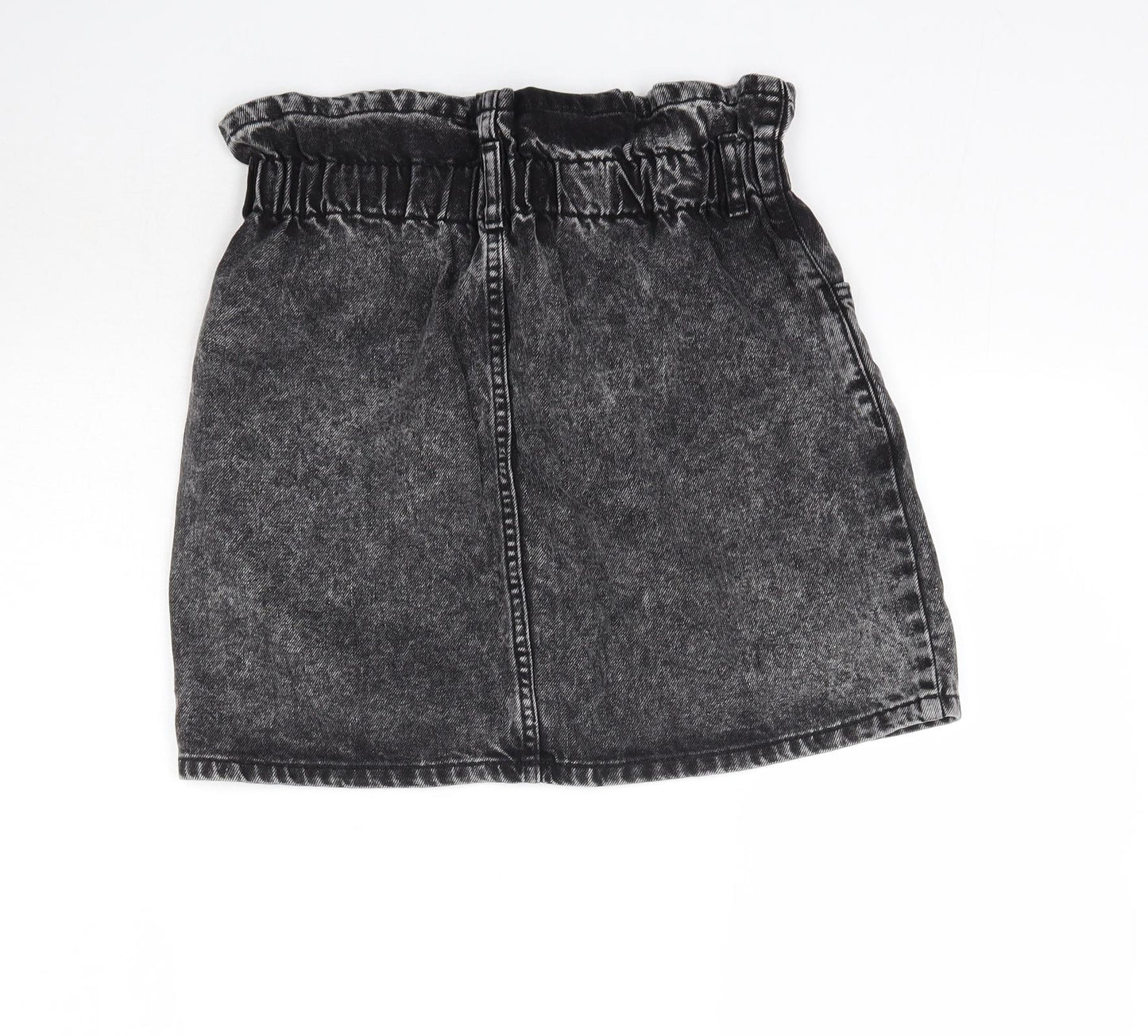 Topshop Womens Black  Denim Mini Skirt Size 10