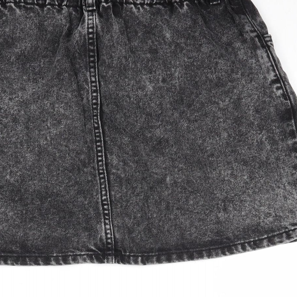 Topshop Womens Black  Denim Mini Skirt Size 10
