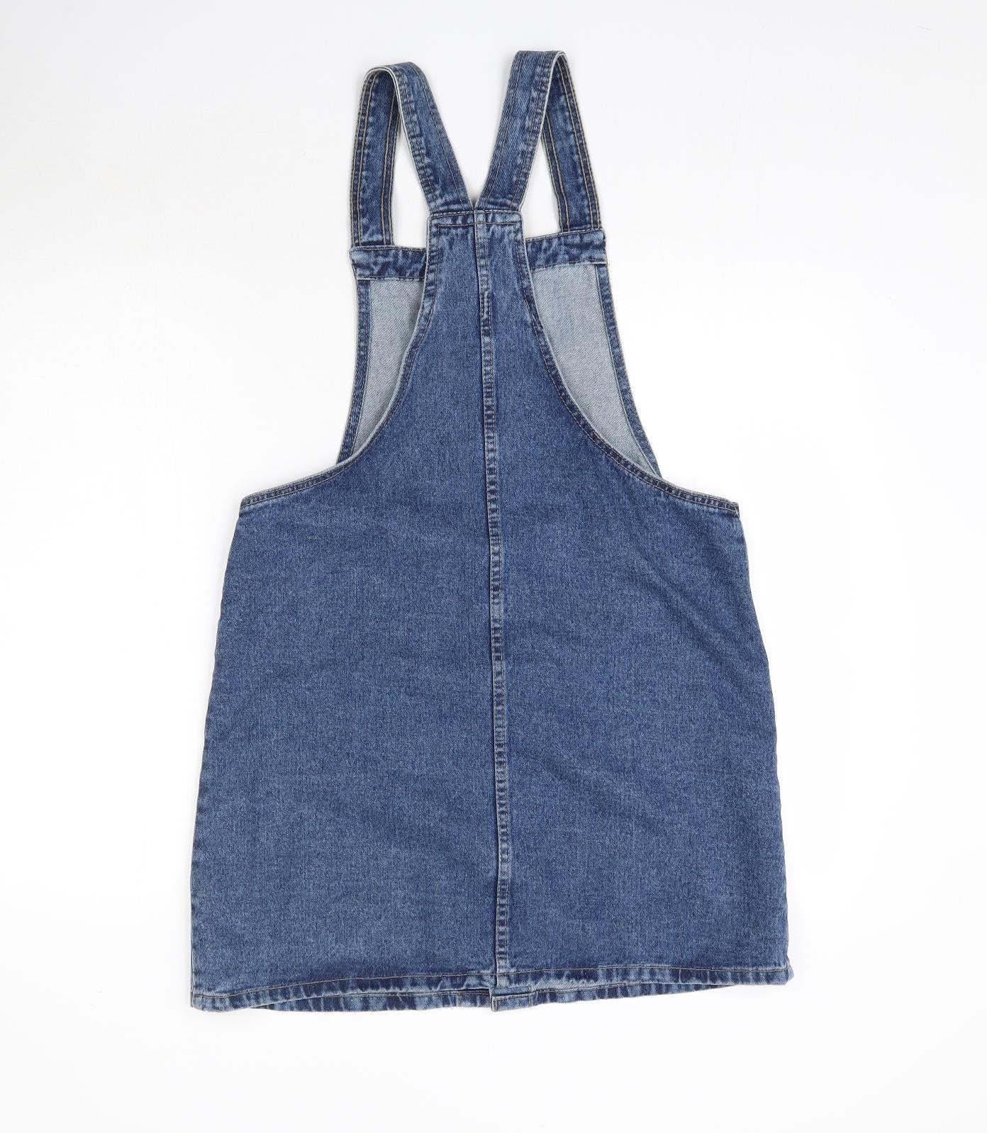 Denim Co. Womens Blue  Denim Pinafore/Dungaree Dress  Size 12