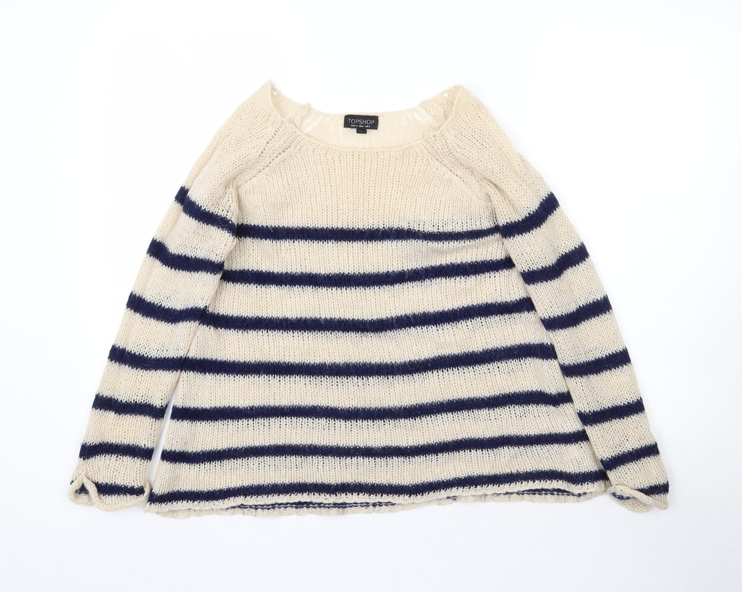Topshop Womens Multicoloured Striped Knit Pullover Jumper Size 6