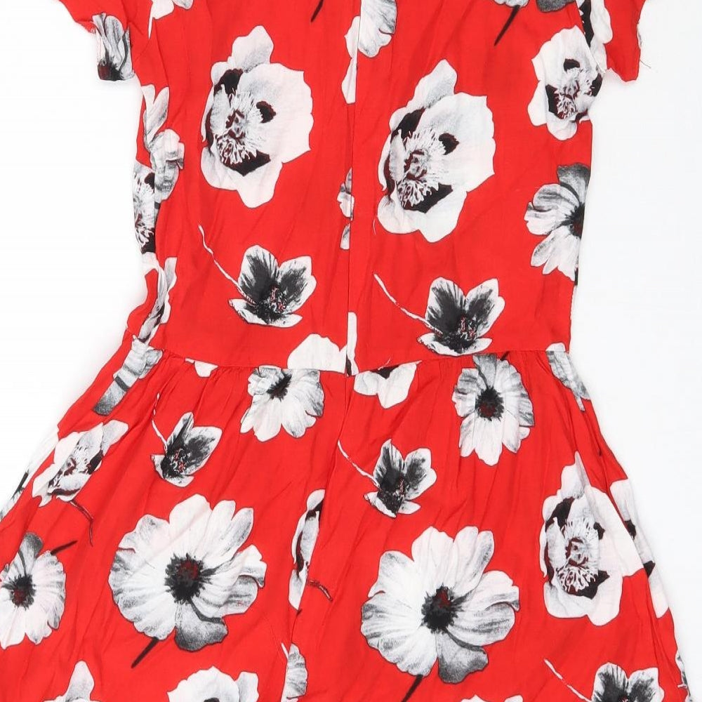 Atmosphere Womens Red Floral  Mini  Size 8