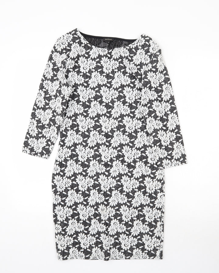 River Island Womens Black Floral  Mini  Size 10