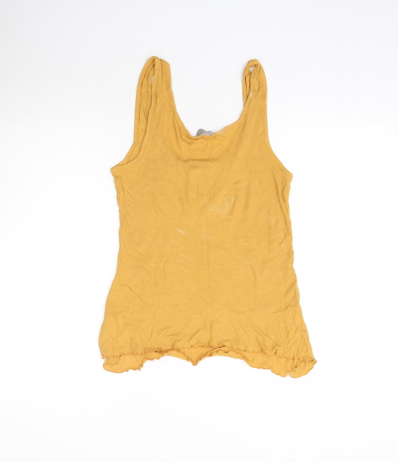 New Look Womens Yellow   Basic Tank Size M