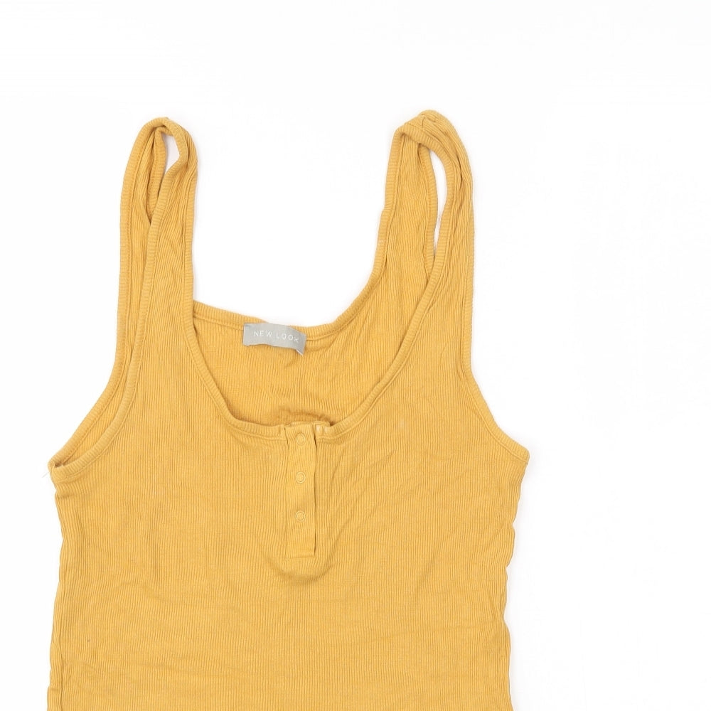 New Look Womens Yellow   Basic Tank Size M
