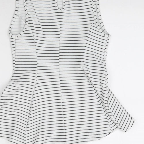 Atmosphere Womens White Striped  Basic Blouse Size 10