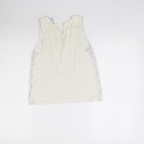 New Look Womens White  Lace Basic Blouse Size 8