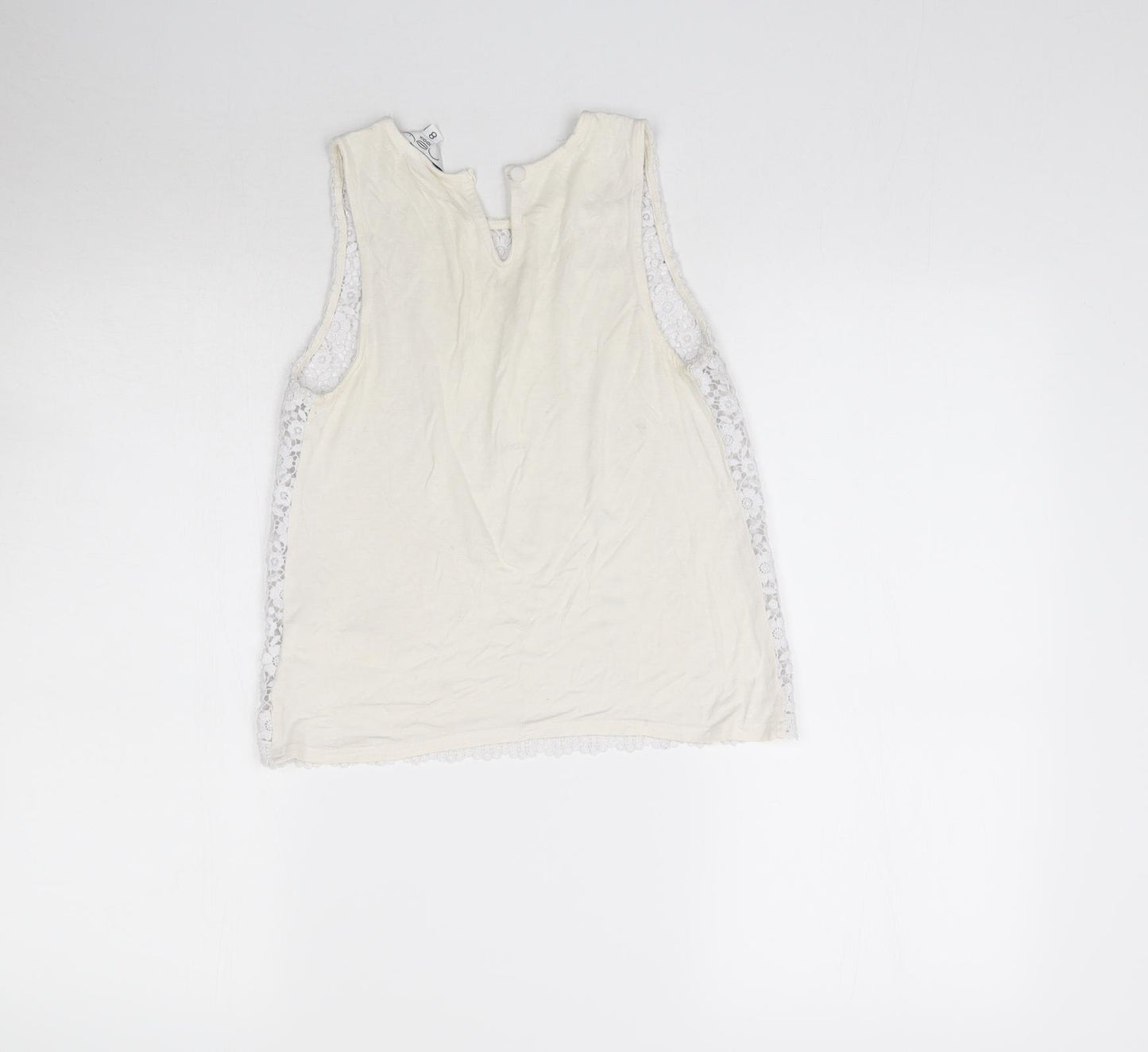 New Look Womens White  Lace Basic Blouse Size 8