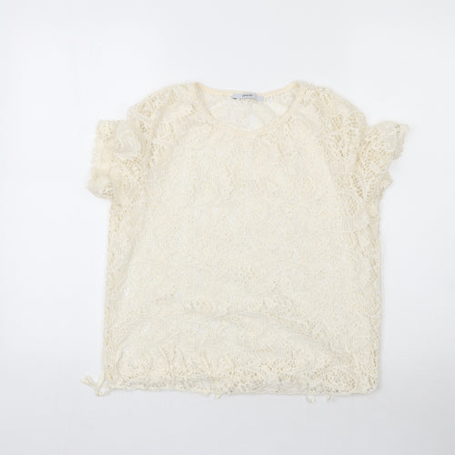 George Womens Ivory   Basic Blouse Size L