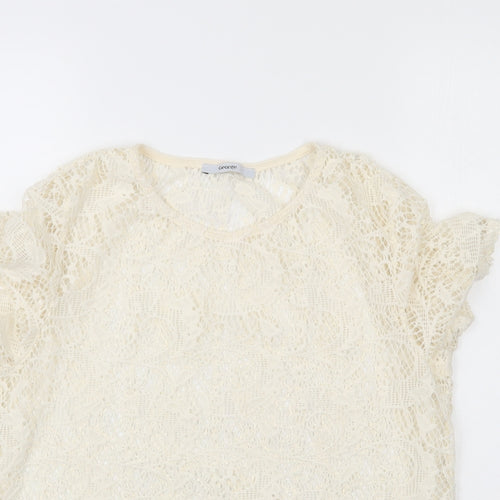 George Womens Ivory   Basic Blouse Size L