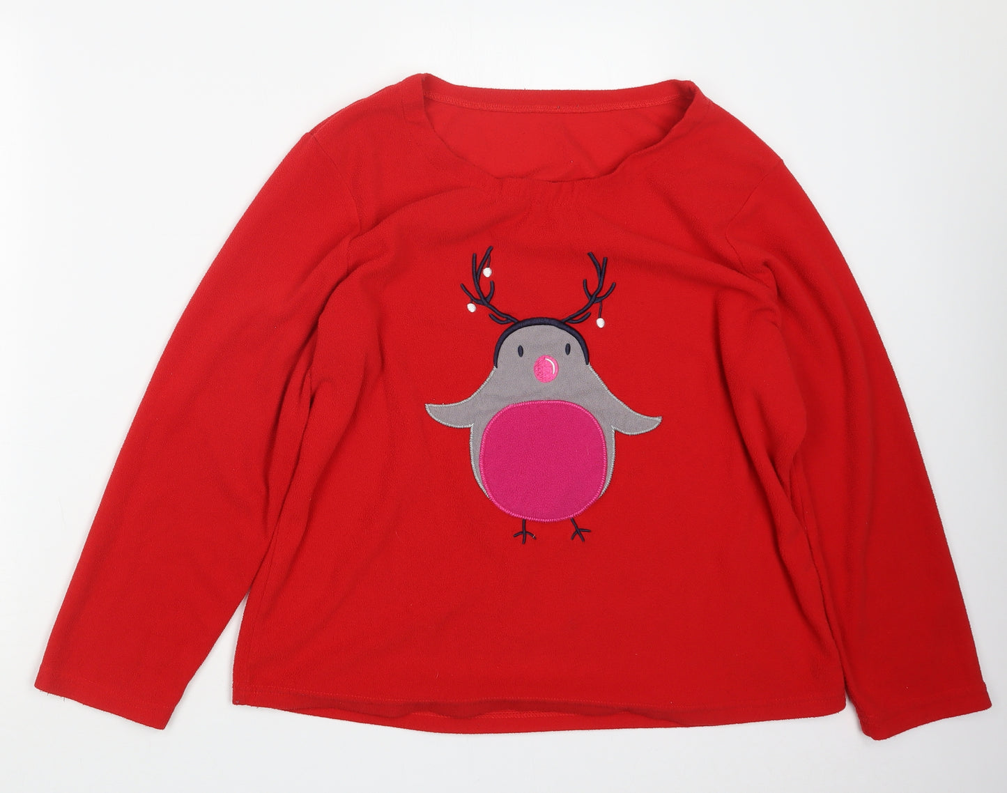 George Womens Red Geometric  Top Pyjama Top Size 16  - Christmas