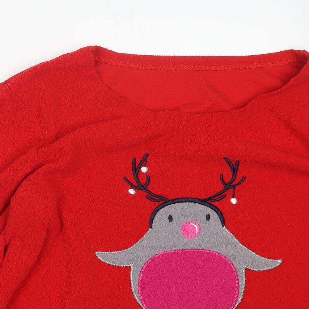George Womens Red Geometric  Top Pyjama Top Size 16  - Christmas