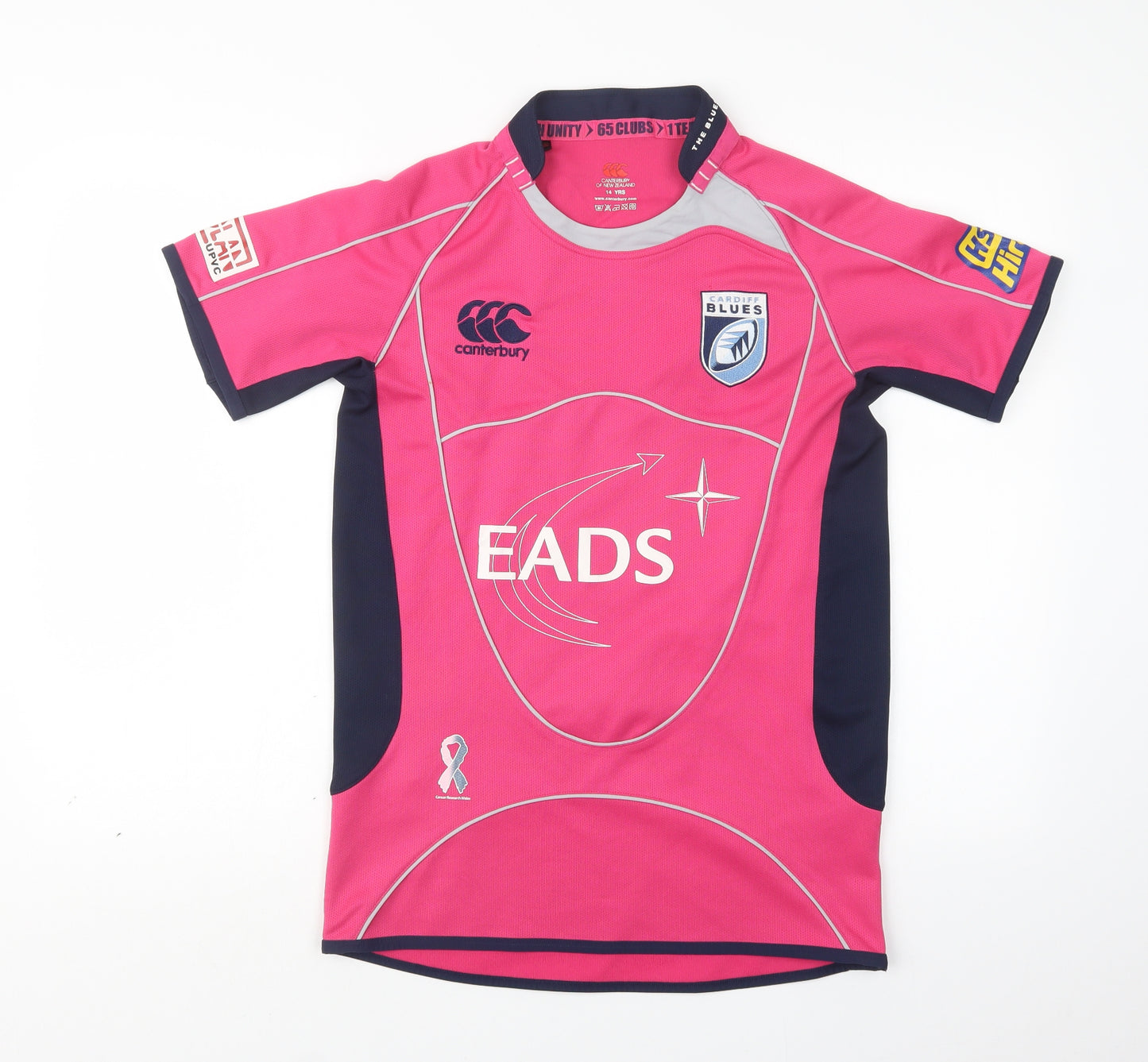 Canterbury Boys Pink   Basic T-Shirt Size 14 Years  - Cardiff Blues