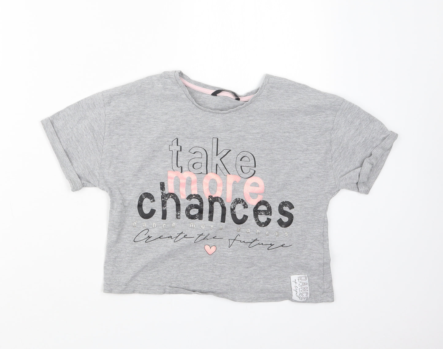 George Girls Grey   Basic T-Shirt Size 11-12 Years