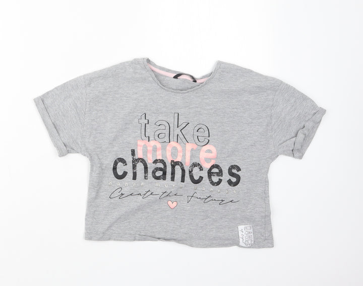 George Girls Grey   Basic T-Shirt Size 11-12 Years