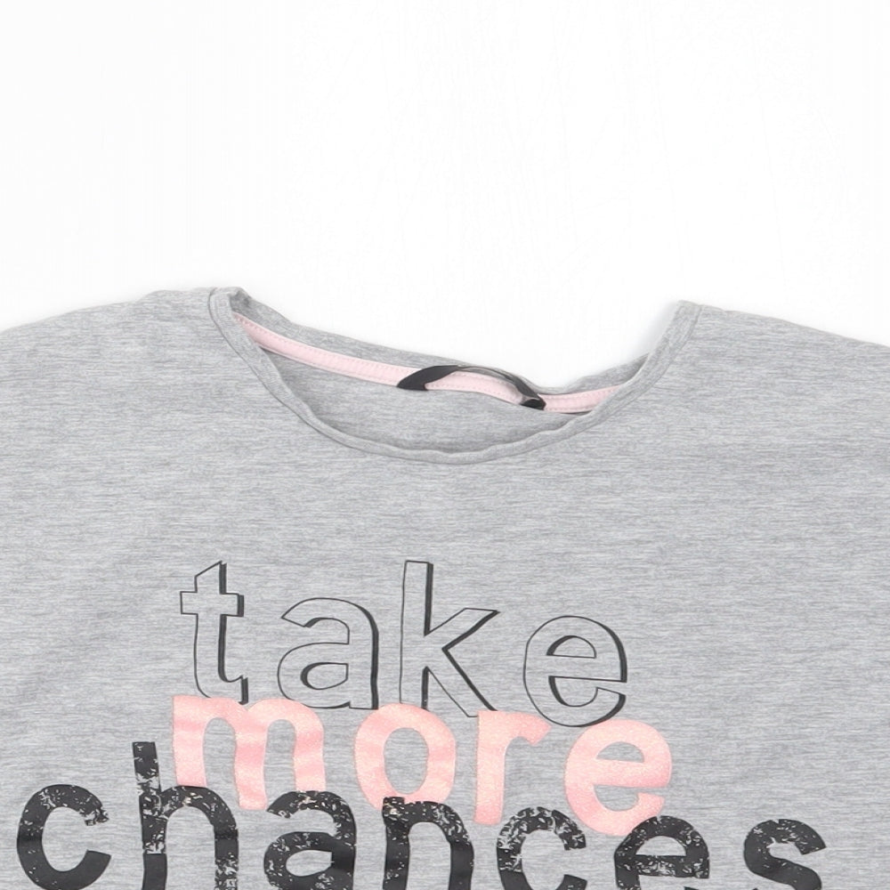 George Girls Grey   Basic T-Shirt Size 11-12 Years