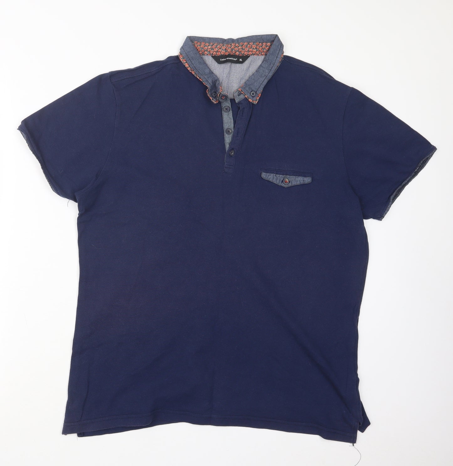 Cedar Wood State Mens Blue    Polo Size XL