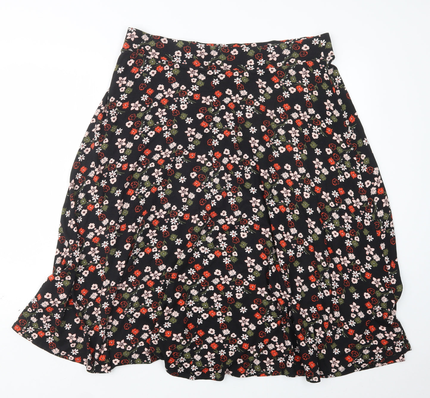 Marks and Spencer Womens Black Floral  A-Line Skirt Size 18