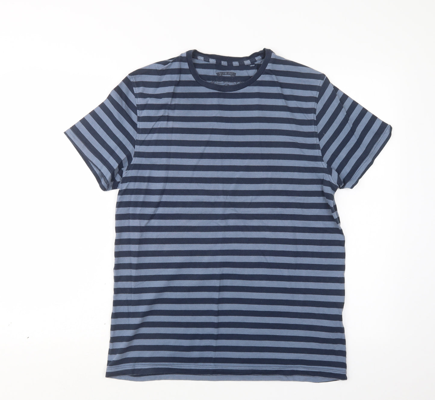 Red Herring Mens Blue Striped   T-Shirt Size M