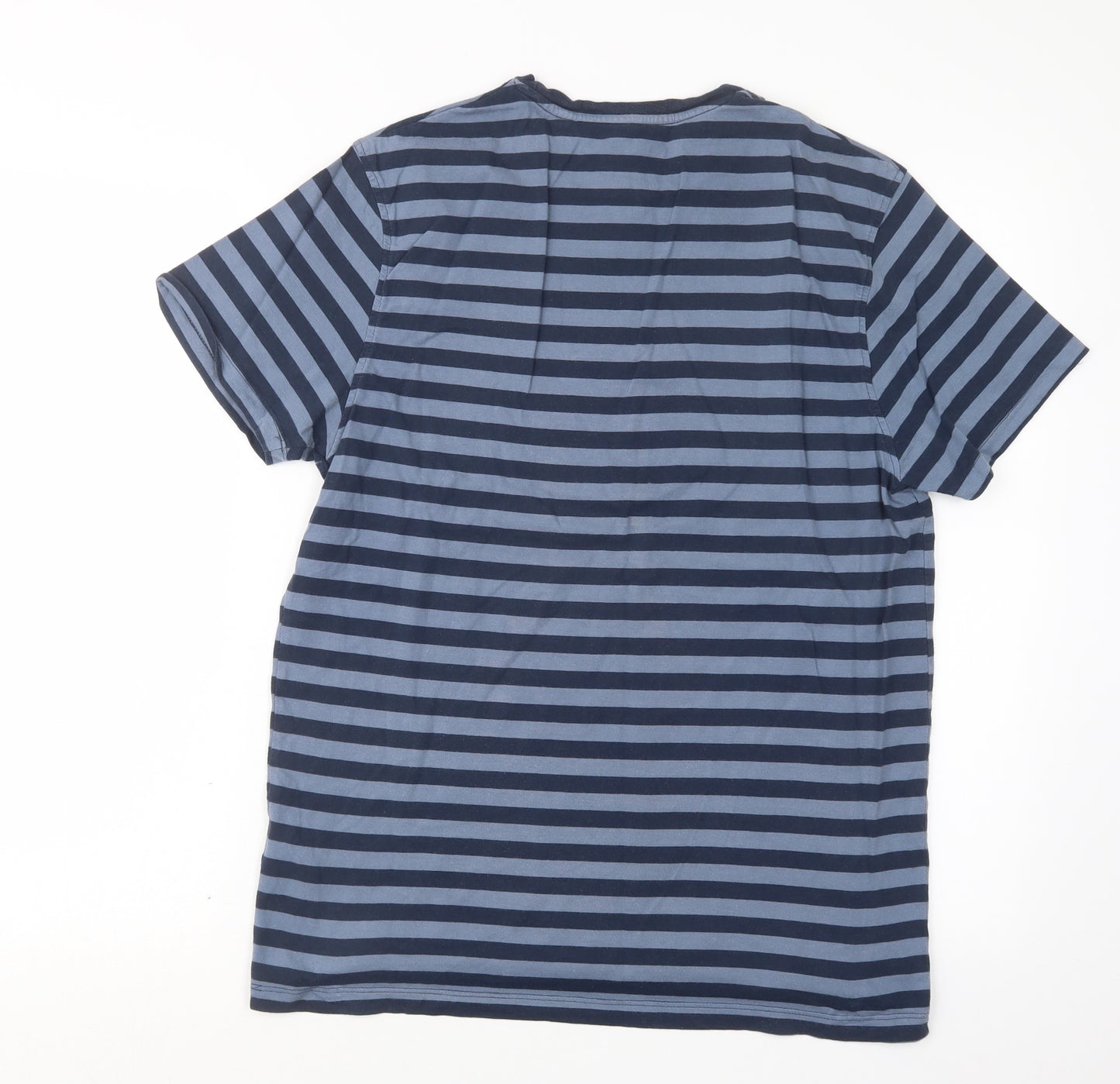 Red Herring Mens Blue Striped   T-Shirt Size M