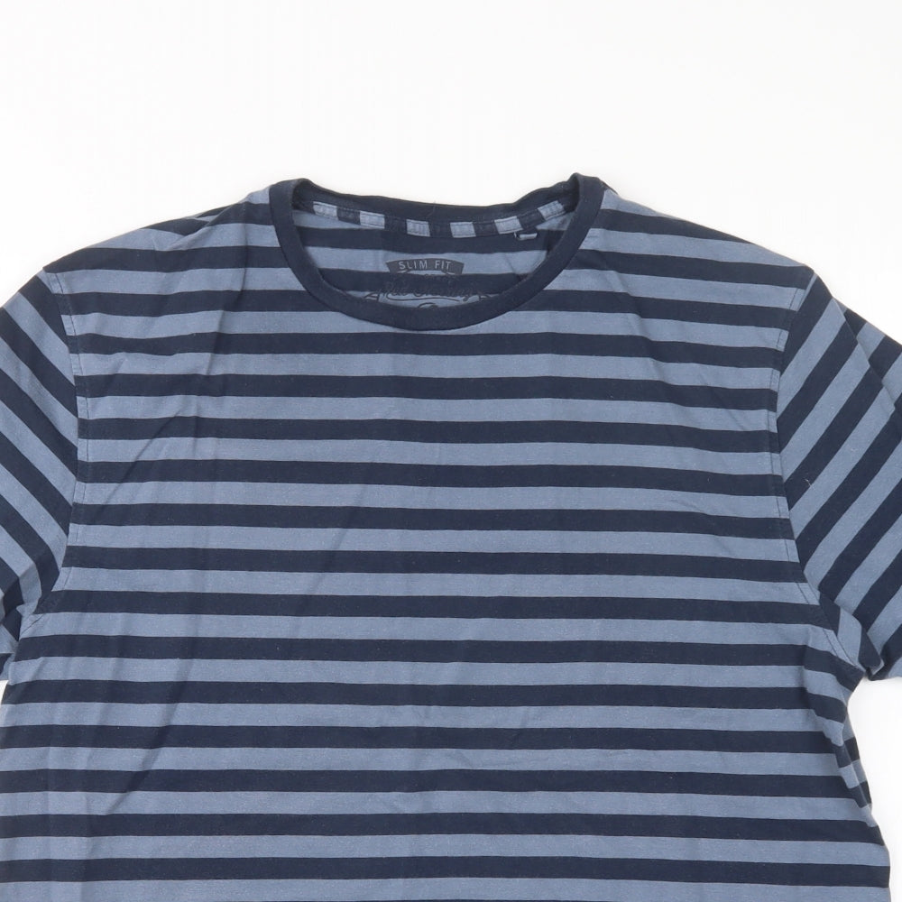 Red Herring Mens Blue Striped   T-Shirt Size M