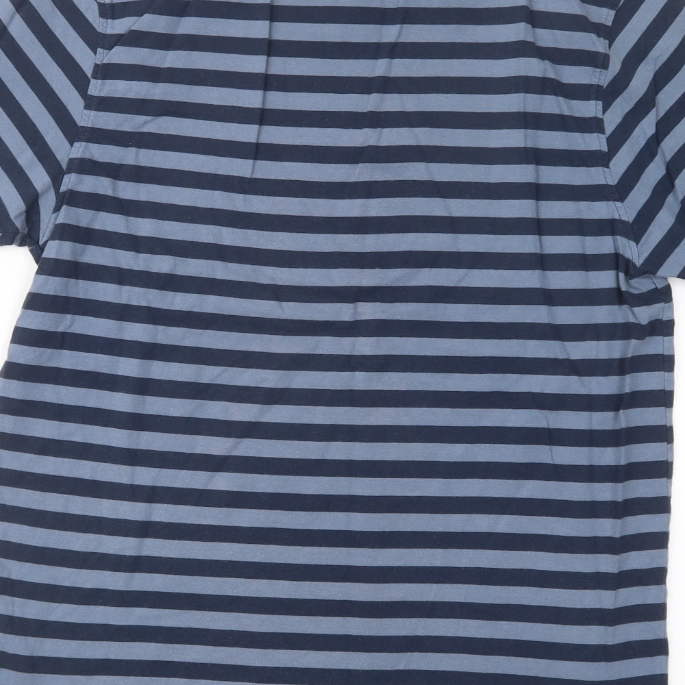 Red Herring Mens Blue Striped   T-Shirt Size M
