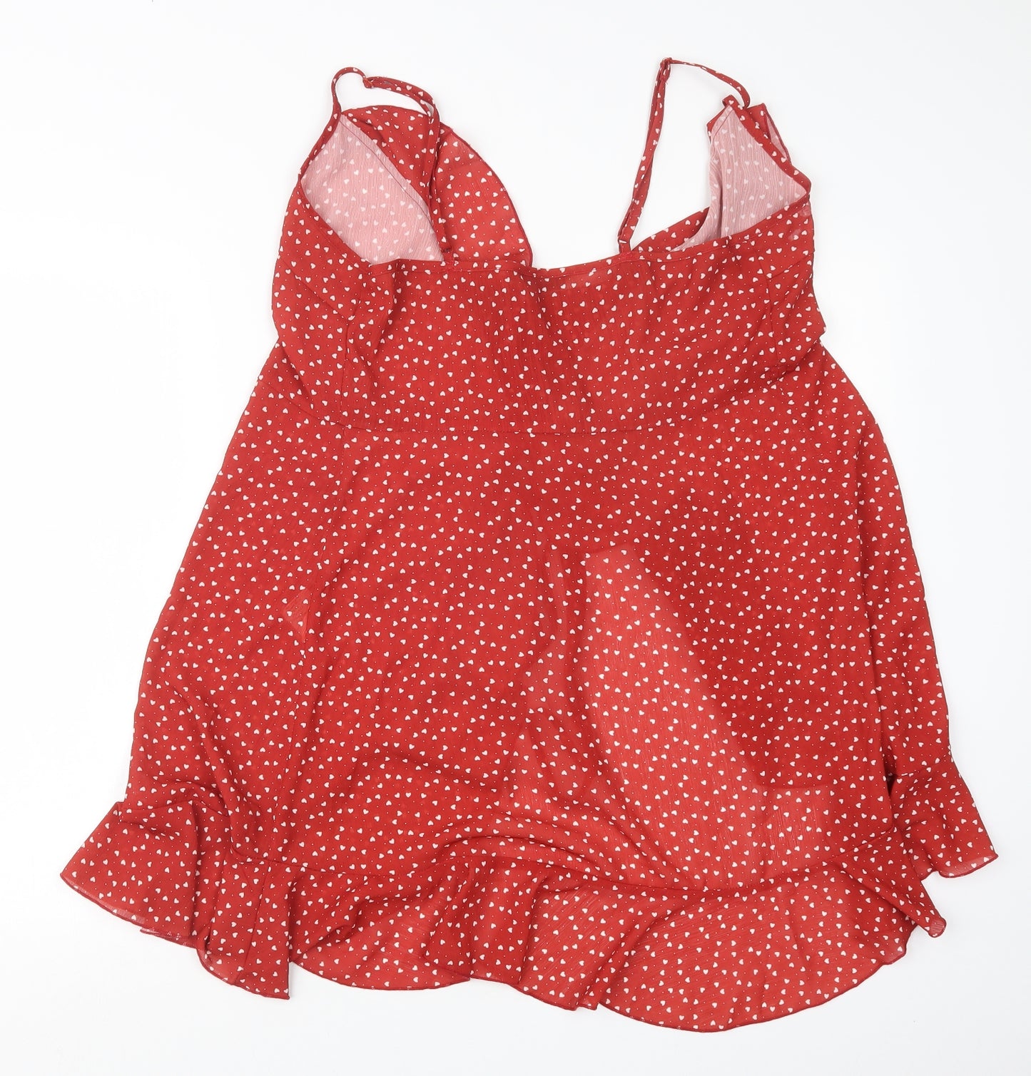 SheIn Womens Red Geometric  Basic Blouse Size S