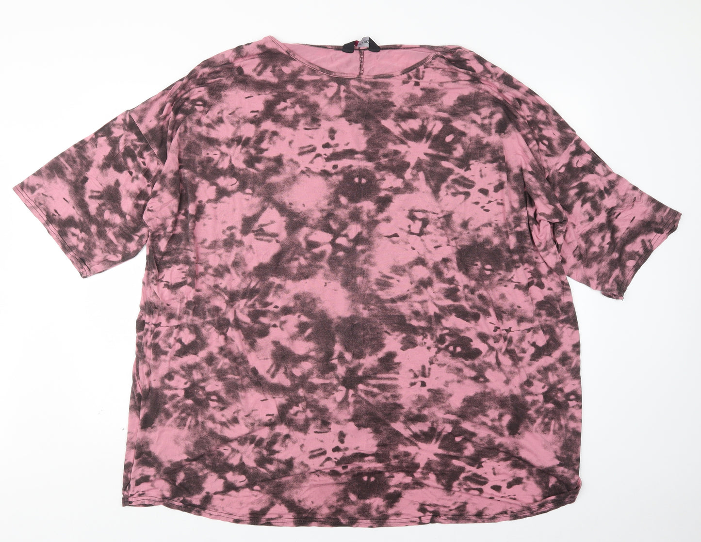 Yours Womens Pink Geometric  Basic T-Shirt Size 22