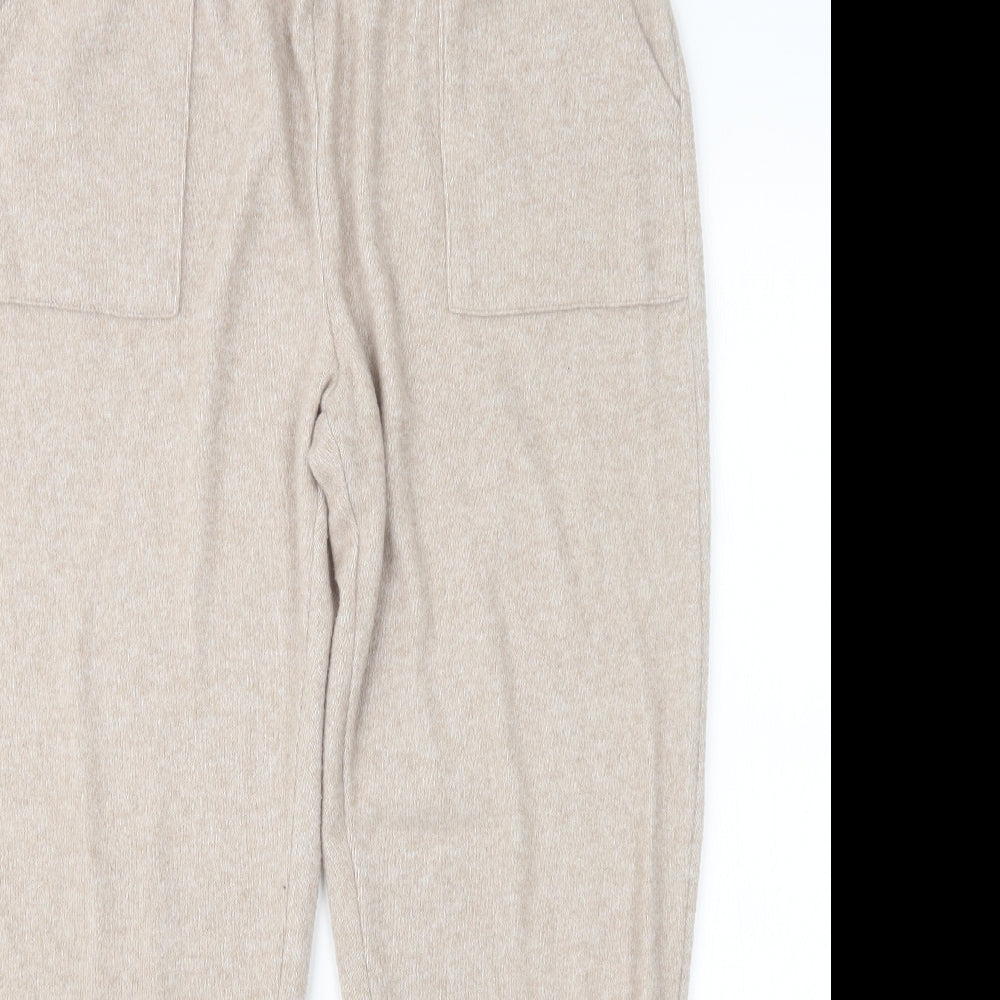 Nutmeg Womens Beige Geometric  Capri Lounge Pants Size 14