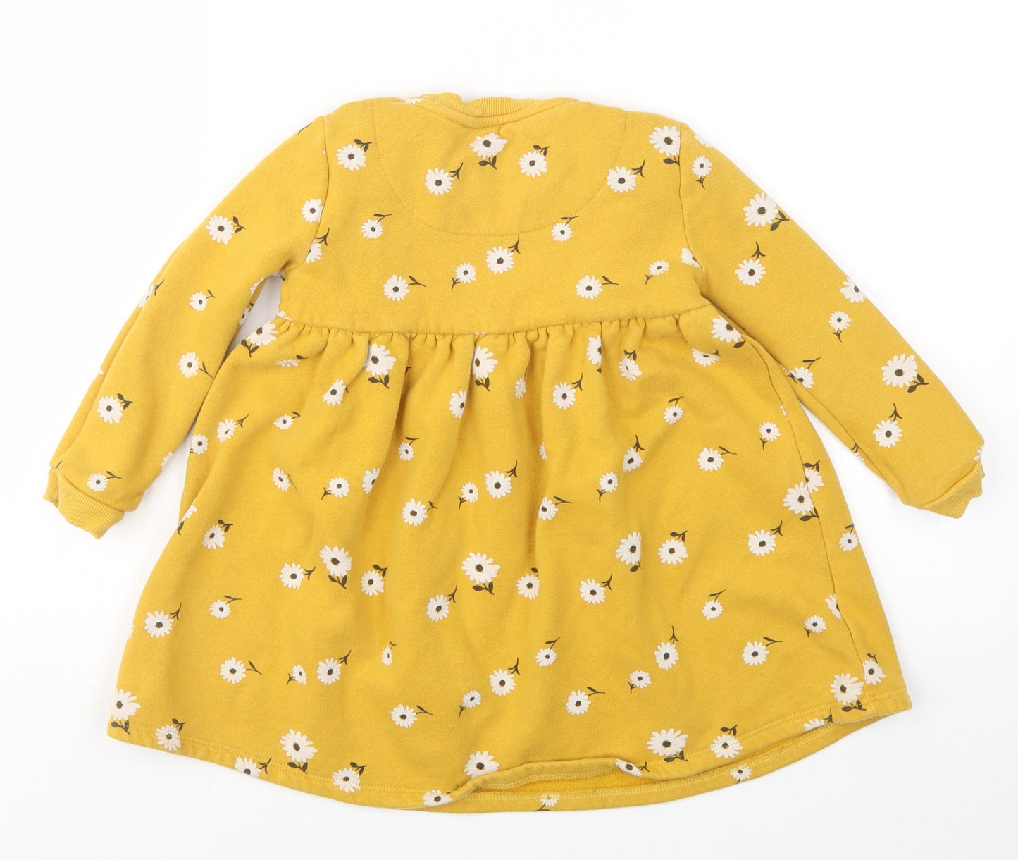 F&F Girls Yellow Floral  Jumper Dress  Size 3-4 Years
