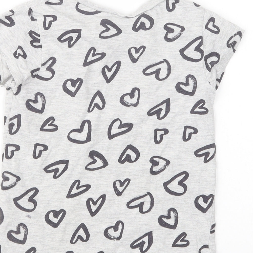 George Girls Grey Geometric  Basic T-Shirt Size 3-4 Years