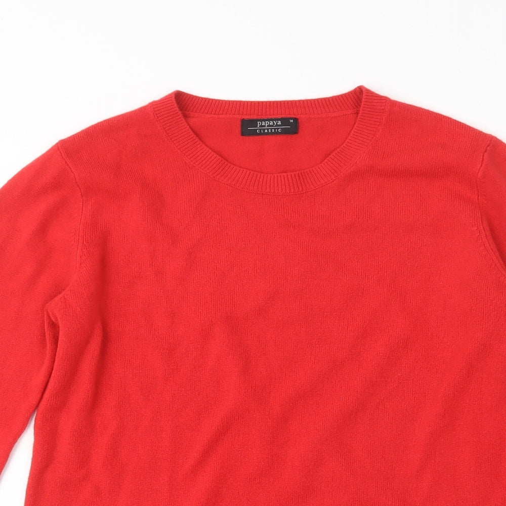 Papaya Womens Red  Knit Pullover Jumper Size 14