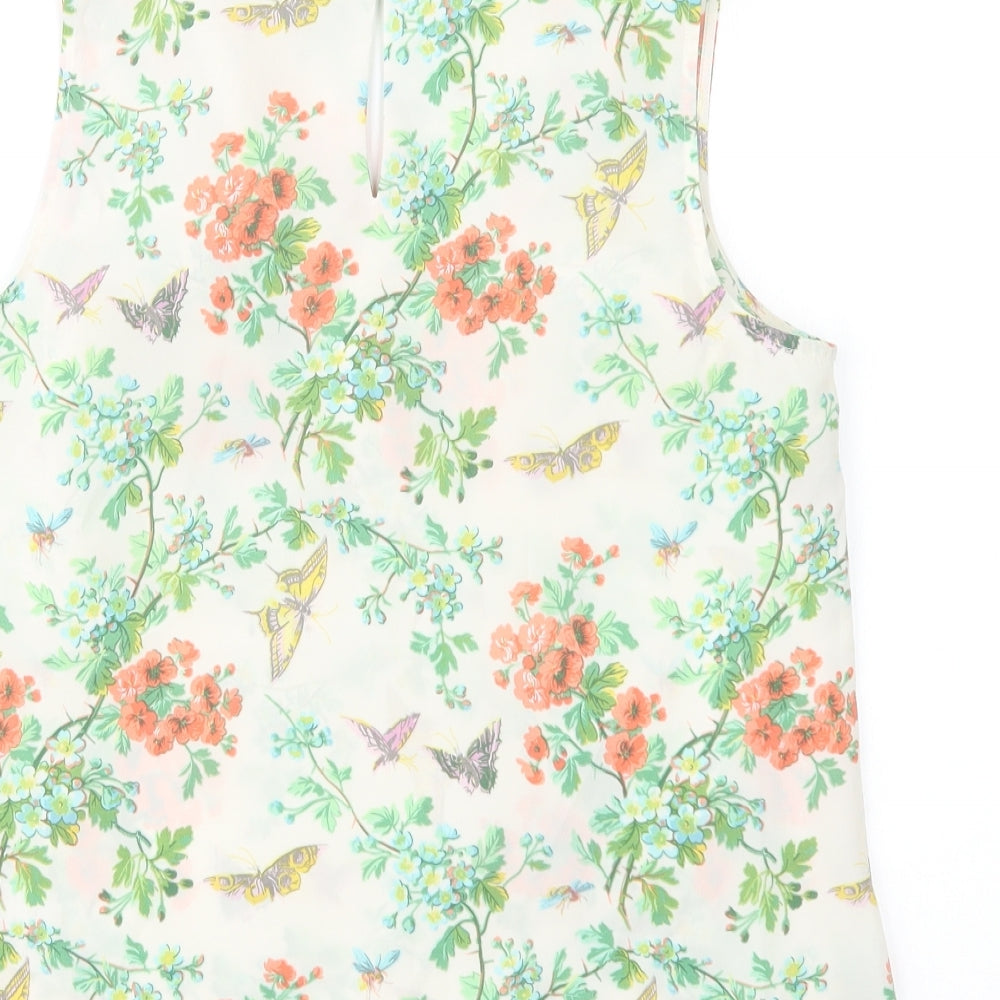 Oasis Womens Green Geometric  Basic Blouse Size 12