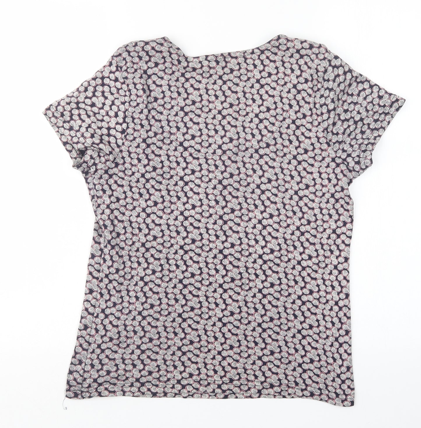 Maine Womens Blue Geometric  Basic T-Shirt Size 14