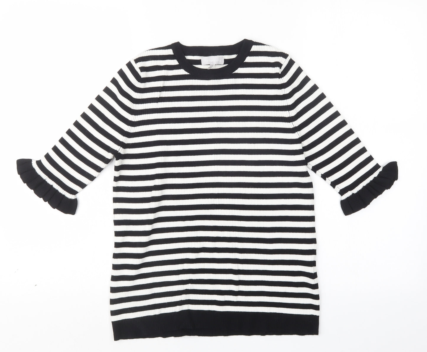 Red Herring Womens Black Striped  Pullover Jumper Size 16