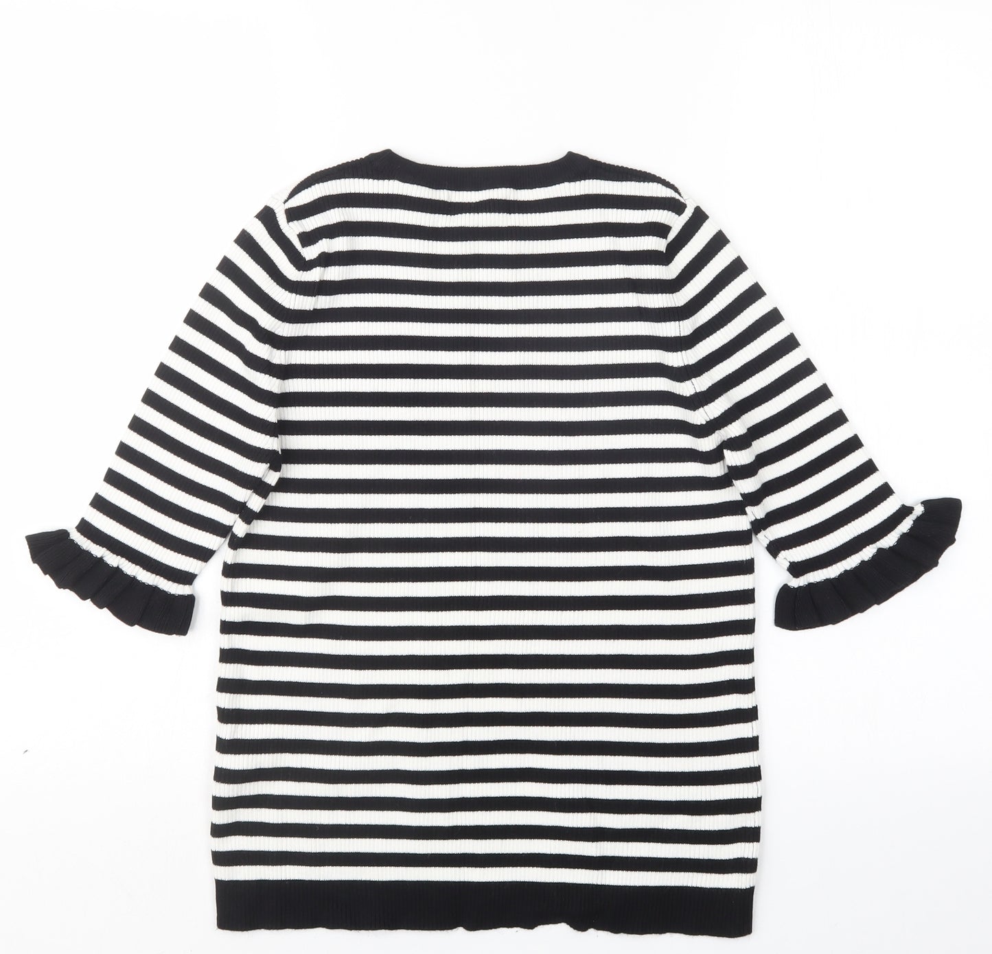 Red Herring Womens Black Striped  Pullover Jumper Size 16